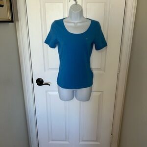 Escada Blue Scoop Neck Short Sleeve Tee